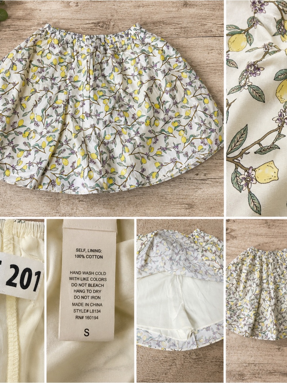 Women’s Yellow Lemon Print Cotton skirt